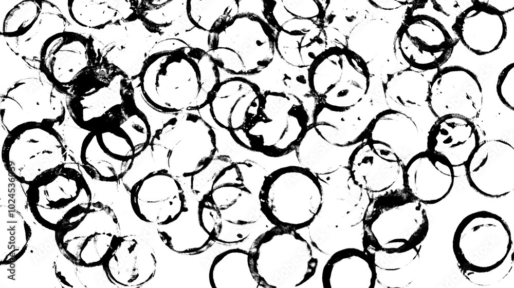 Black and White Painted Circle Circular Print Making Pattern Grunge Texture Black and White Painted Circle Circular Print Making Pattern Grunge Texture