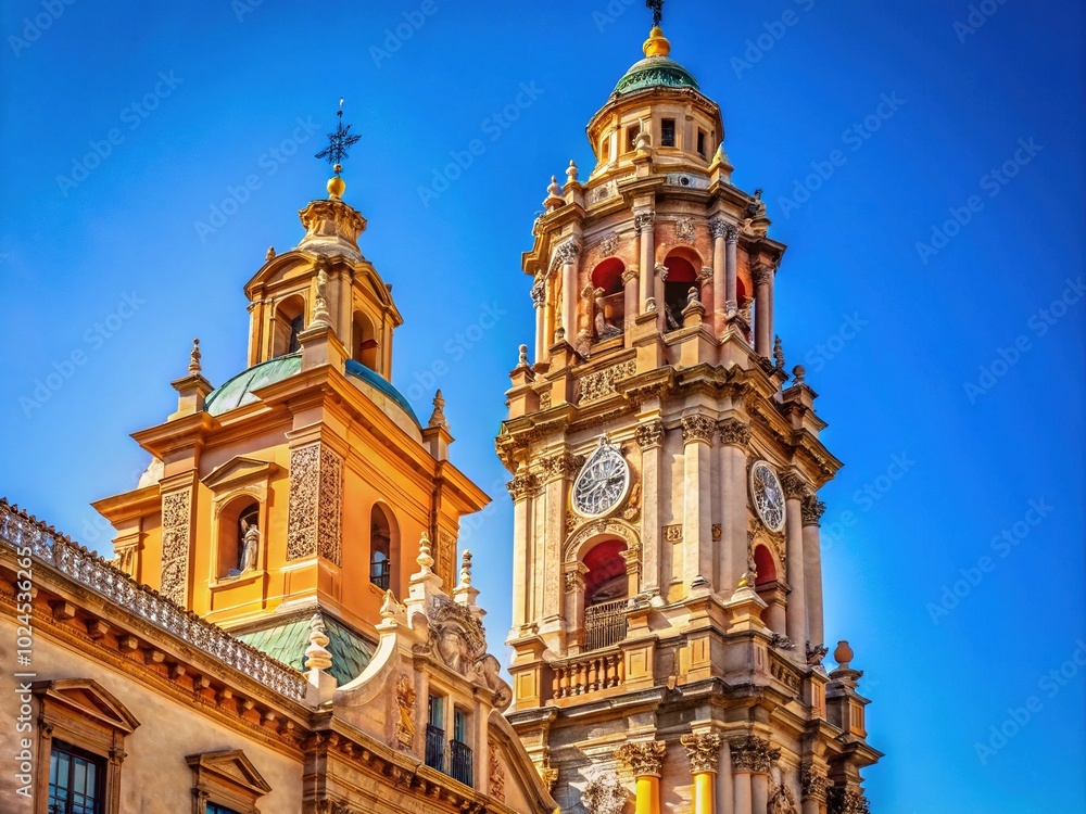 Obraz premium Stunning Baroque Tower of La Merced Church in Osuna, Seville - Architectural Beauty in Andalusia