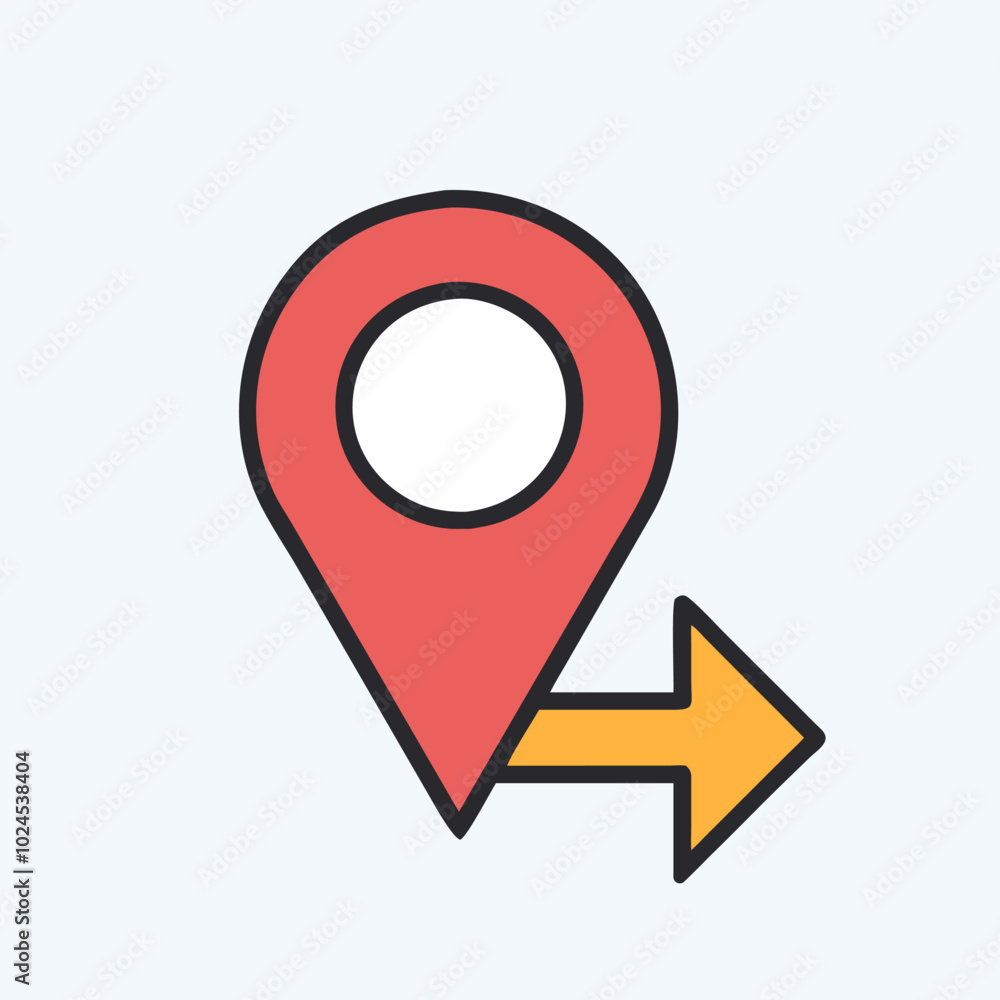 Navigation Icon with Directional Arrow vector art image.