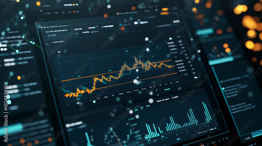 Obraz premium Analyzing Data Trends with Advanced Analytics Tools on a Modern Dashboard