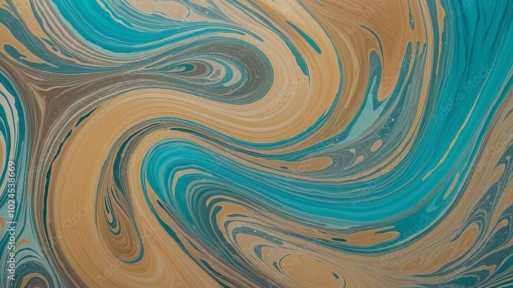 Vibrant Swirling Abstract with Khaki, Cyan, Aquamarine, and Gold Vibrant Swirling Abstract with Khaki, Cyan, Aquamarine, and Gold