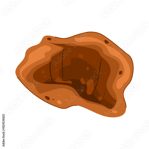 excavation pit cartoon. quarry hole, trench cavity, abyss chasm excavation pit sign. isolated symbol vector illustration