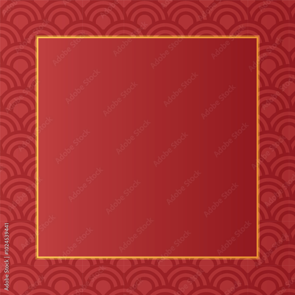 Oriental chinese border ornament on red background, vector illustration Oriental chinese border ornament on red background, vector illustration