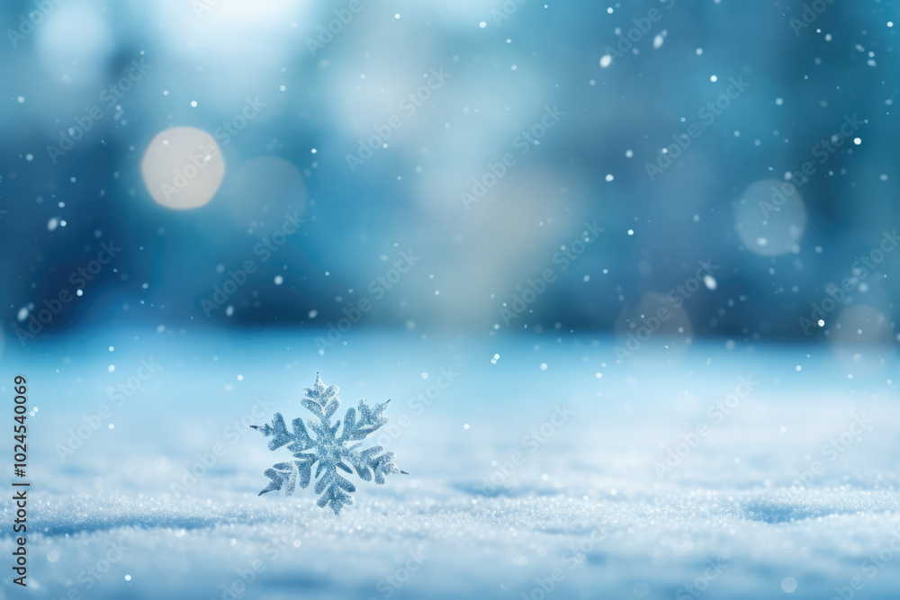 generated illustration of close-up of a snowflake. Winter background generated illustration of close-up of a snowflake. Winter background