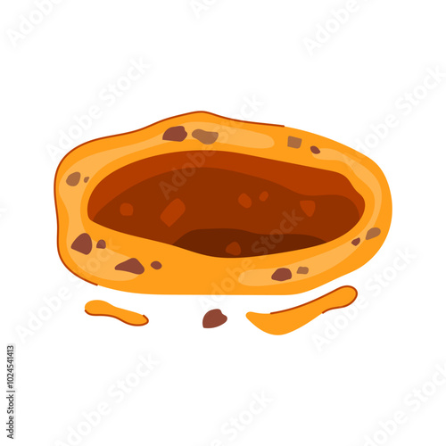 shaft pit cartoon. mine hollow, depression sinkhole, well ditch shaft pit sign. isolated symbol vector illustration