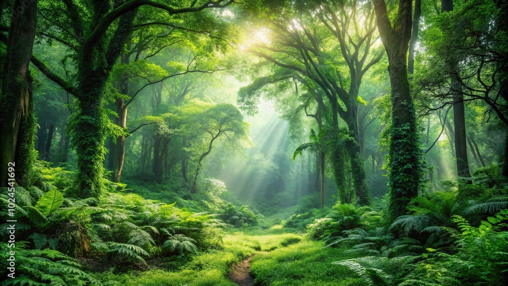 Medium shot of verdant forests Medium shot of verdant forests