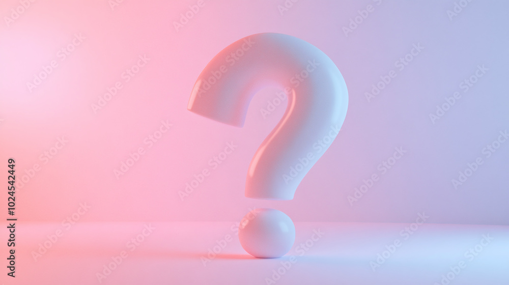 rendered question mark 3d rendering illustration, white shape on pink background soft pastel colors, UI ux graphic style questioning icon round edges faq background frame presentation ask for answer rendered question mark 3d rendering illustration, white shape on pink background soft pastel colors, UI ux graphic style questioning icon round edges faq background frame presentation ask for answer