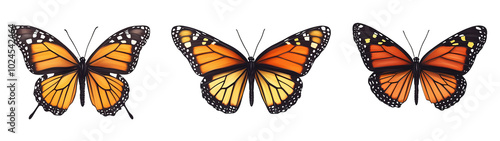 Beautiful Butterfly on Transparent Background Ai Generated