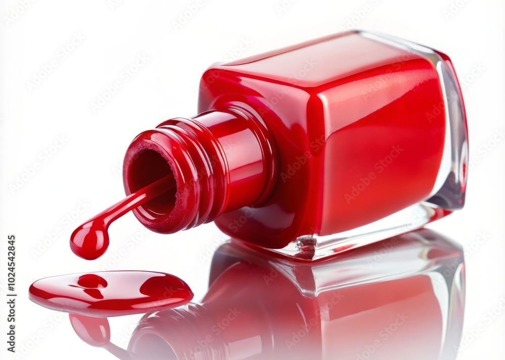 Bright red nail polish flows smoothly over a clean white backdrop, highlighting a bold aesthetic that embodies contemporary beauty trends and sophisticated fashion photography. Bright red nail polish flows smoothly over a clean white backdrop, highlighting a bold aesthetic that embodies contemporary beauty trends and sophisticated fashion photography.