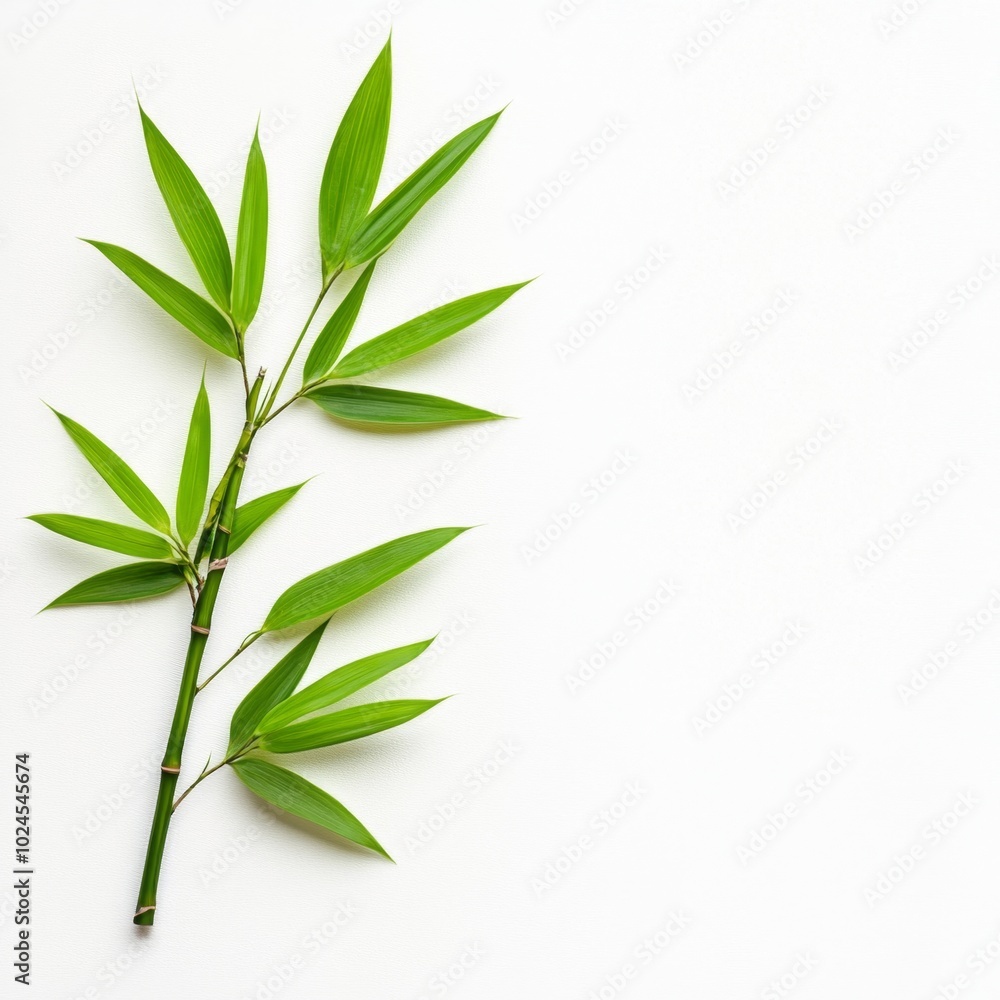 Bamboo Branch on White. Bamboo Branch on White.