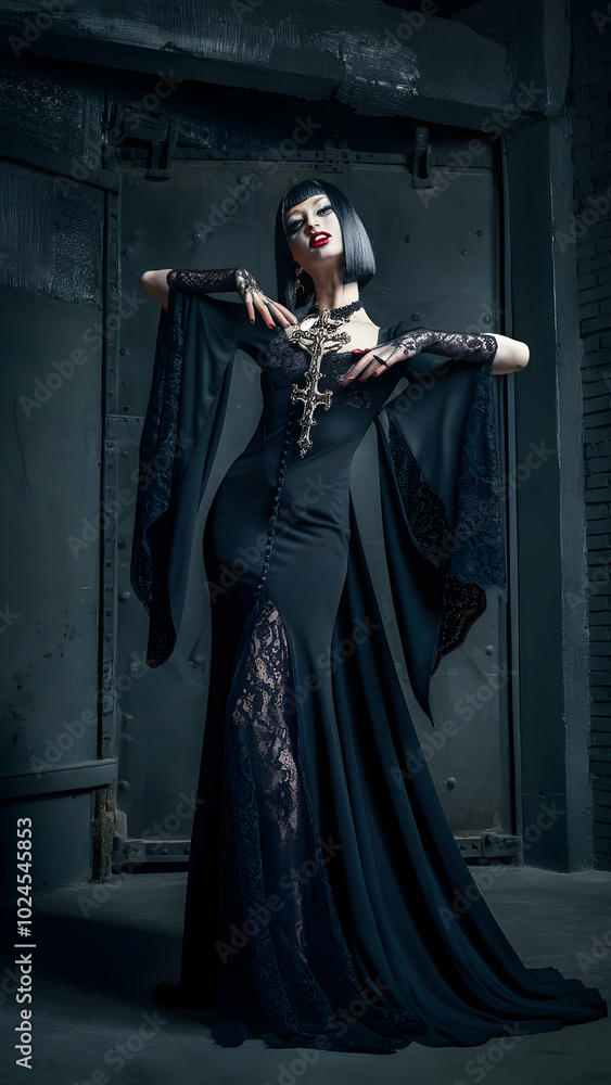 Naklejka premium Gothic woman dancing 