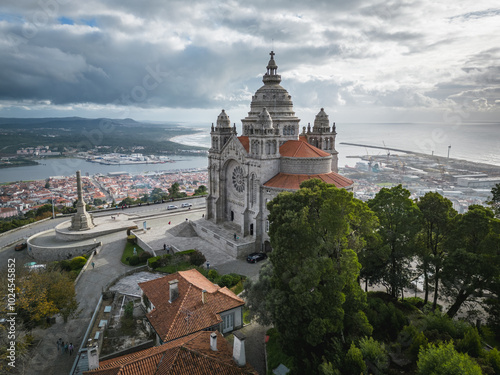 Santuário do Sagrado Coração de Jesus, on the mountain of Santa Luzia, on a cloudy afternoon