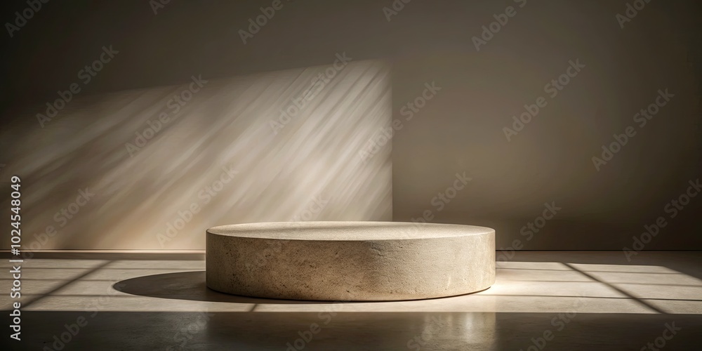 Simple stone platform bathed in soft natural light. Simple stone platform bathed in soft natural light.