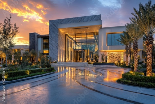 Luxurious Modern Mansion with Grand Entrance