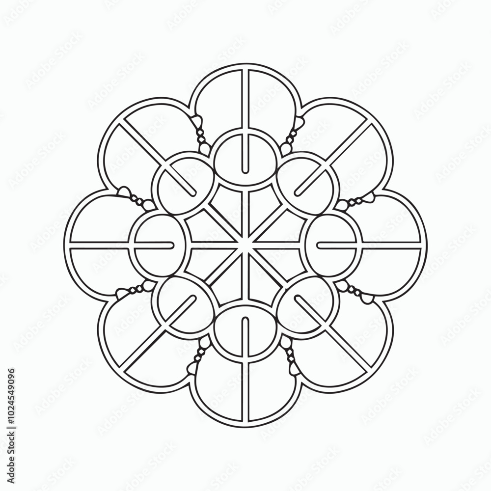 simple mandala coloring page, pattern mandala, geometric mandala vector design