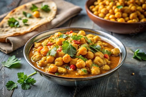 Stock photo of Trinidadian curried chickpeas photo