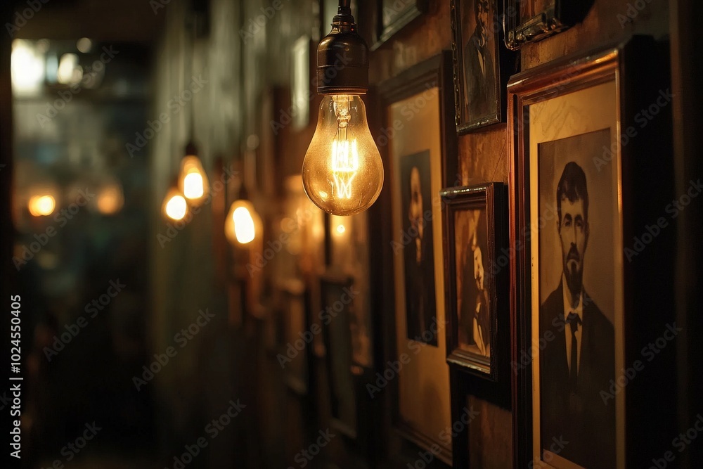 Soft Light from Hanging Bulbs in Dimly Lit Space Soft Light from Hanging Bulbs in Dimly Lit Space