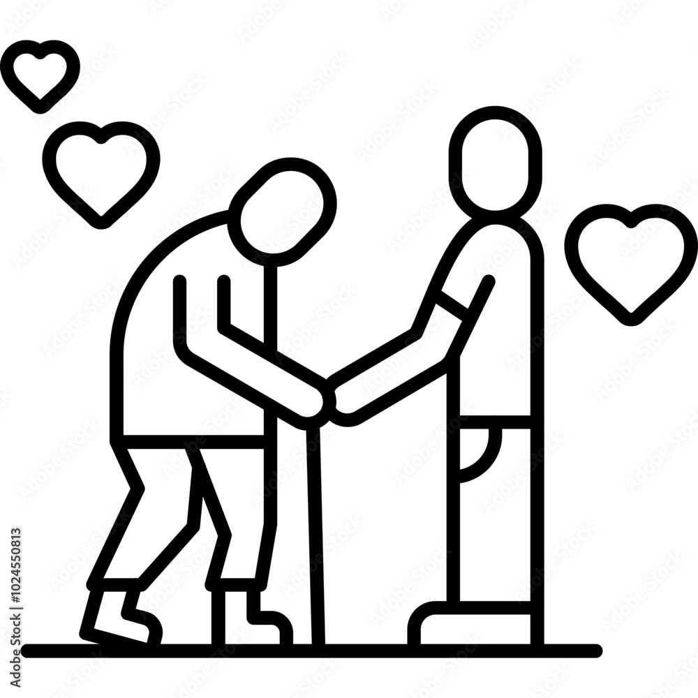 Fototapeta premium Caregiver Support Icon