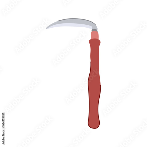 farming scythe cartoon. tool grass, mowing agriculture, swing sharpen farming scythe sign. isolated symbol vector illustration