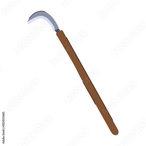 tool scythe cartoon. grass mowing, agriculture swing, sharpen cut tool scythe sign. isolated symbol vector illustration