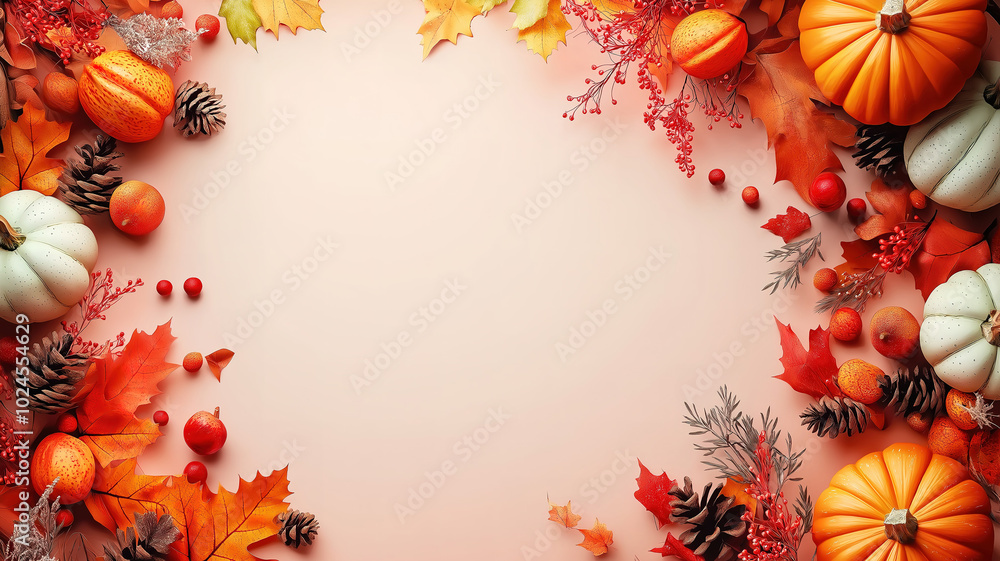 Seasonal Autumn Decor Perfect for a Thanksgiving Celebration Background Seasonal Autumn Decor Perfect for a Thanksgiving Celebration Background