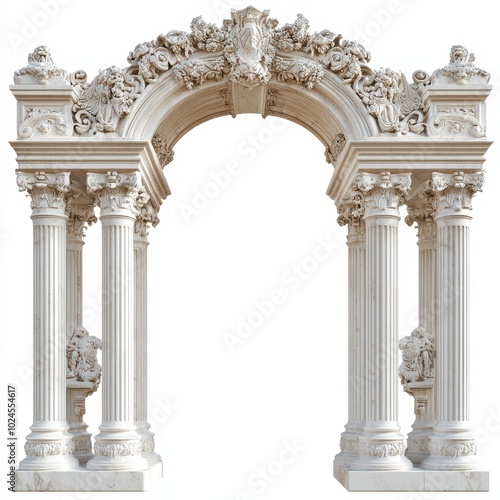 Ornate architectural archway featuring intricate carvings and columns.