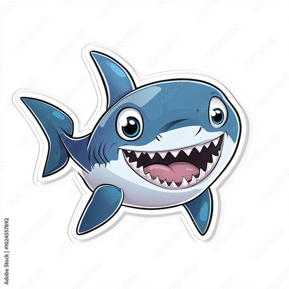 Playful Baby Shark Swimming Happily in the Ocean Playful Baby Shark Swimming Happily in the Ocean