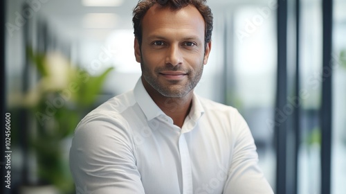 Confident Businessman Portrait of a Successful Male Executive in a Modern Office Setting