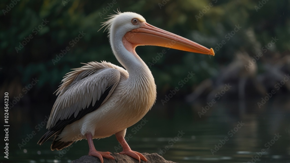 Pelican over a blurry background Pelican over a blurry background