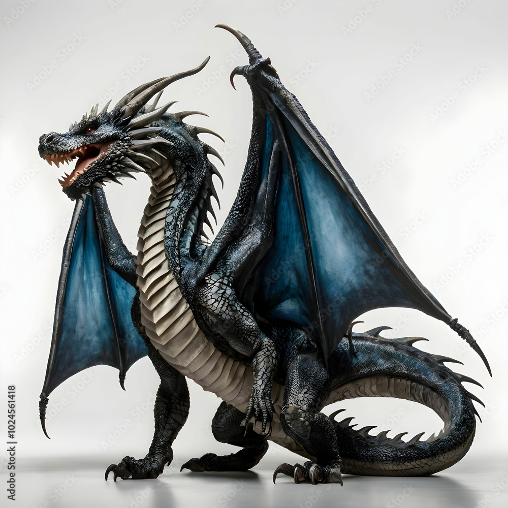 Naklejka premium dragon with white background
