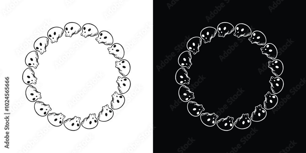 Halloween spooky skull frames isolated background. Decorative frame. Vector Halloween spooky skull frames isolated background. Decorative frame. Vector