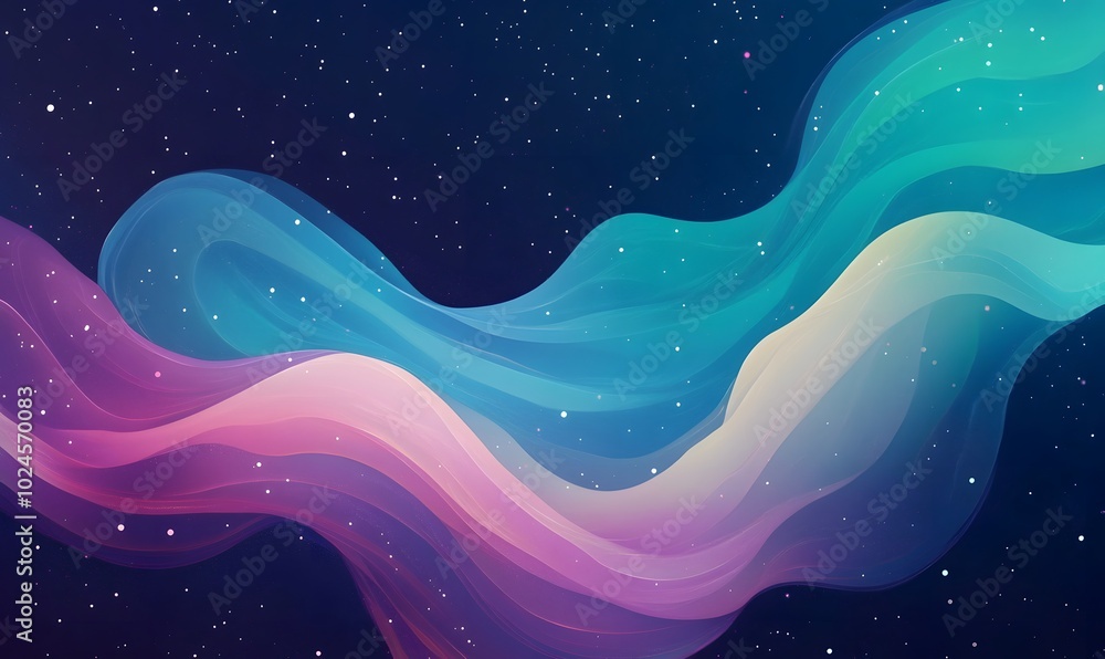 Fototapeta premium beautiful_background_with_aurora, generation AI