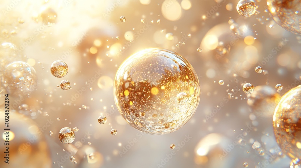 Minimalistic Design with Gold Bubbles on White Background, Soft Lighting and Depth of Field Creating a High-End, Elegant Aesthetic with Exquisite Details Minimalistic Design with Gold Bubbles on White Background, Soft Lighting and Depth of Field Creating a High-End, Elegant Aesthetic with Exquisite Details