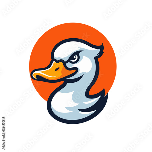 Angry agressive duck. Modern sports logo mascot	
