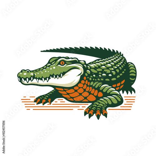 Crocodile or alligator isolated vector illustration 