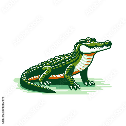 Crocodile or alligator isolated vector illustration	