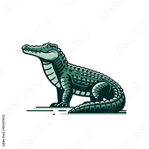 Crocodile or alligator isolated vector illustration	