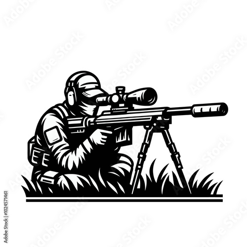 isolated sniper vector illustration	
