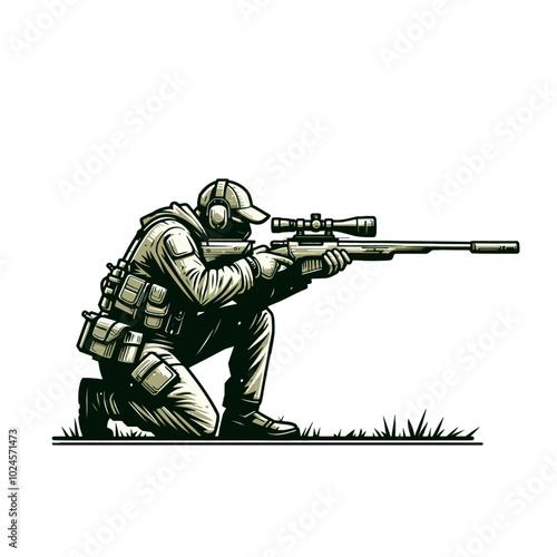 isolated sniper vector illustration	
