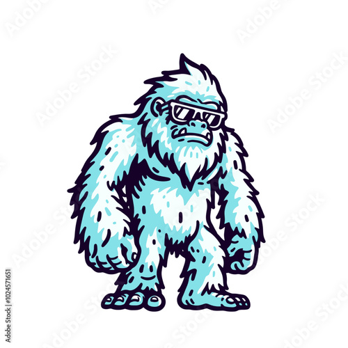 Mysterious beast modern style cool yeti with glasses sports logo mascot