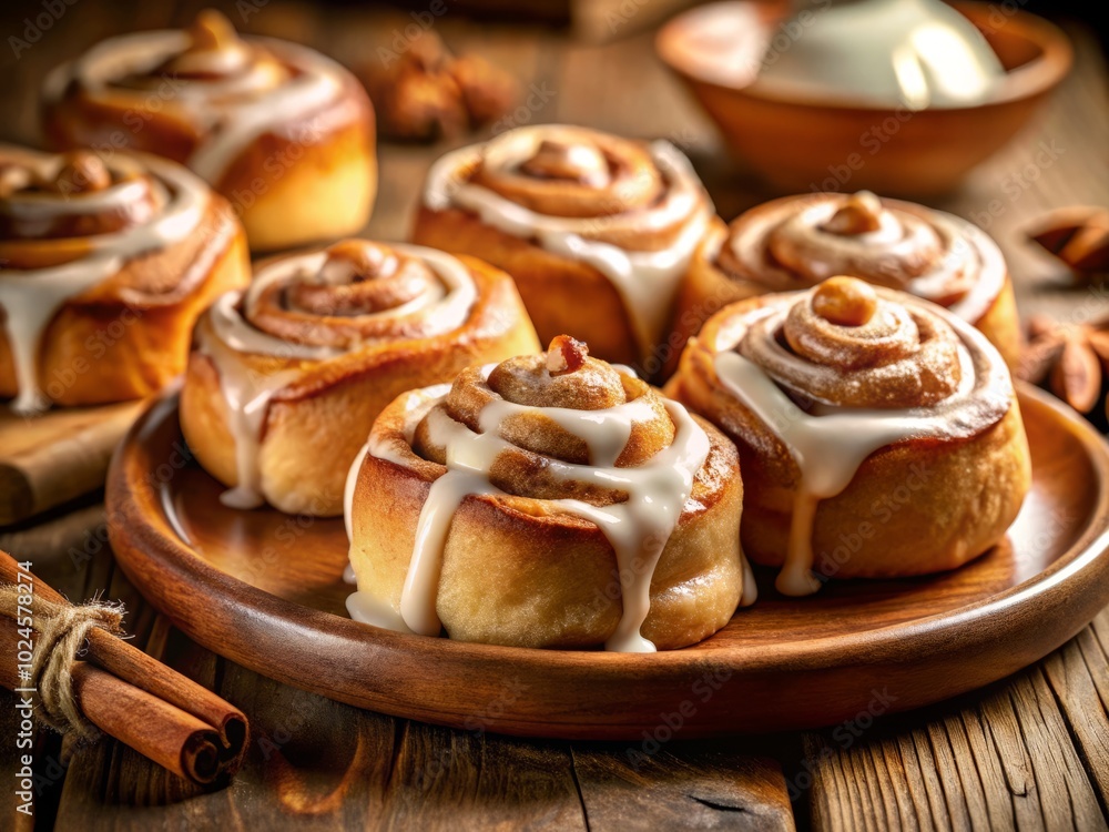 Savor the scrumptiousness of warm cinnamon rolls, drizzled with sweet icing. Tilt-shift photography beautifully showcases this delectable treat, perfect for satisfying your cravings. Savor the scrumptiousness of warm cinnamon rolls, drizzled with sweet icing. Tilt-shift photography beautifully showcases this delectable treat, perfect for satisfying your cravings.