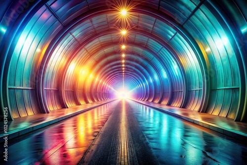 Surreal abstract tunnel background with dreamlike colors and flowing shapes