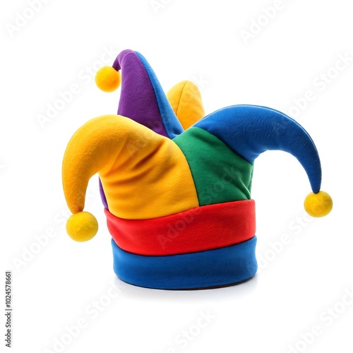 Obraz na płótnie Colorful Jester hat isolated on white background