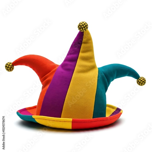 Obraz na płótnie Colorful Jester hat isolated on white background