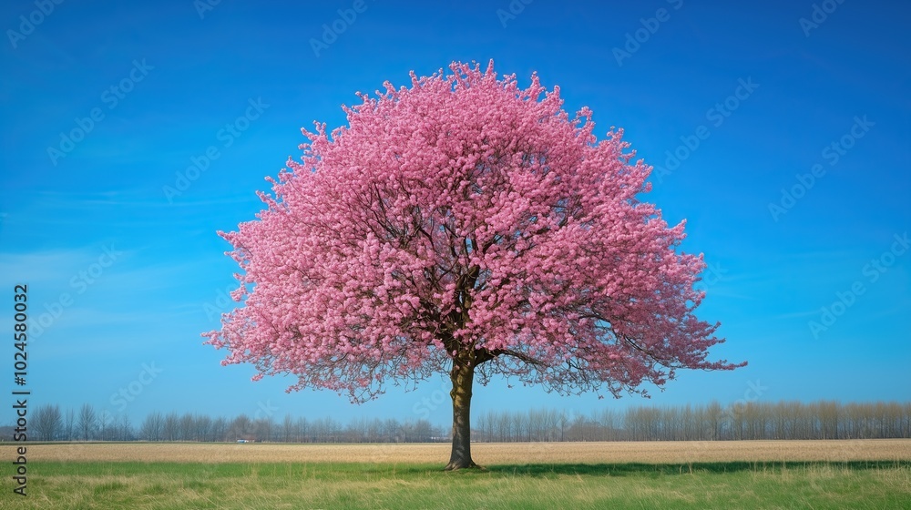 Beautiful Cherry Tree Blossoming in Springtime Beautiful Cherry Tree Blossoming in Springtime