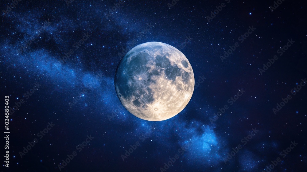 Photo full moon in night sky beautiful galaxies background Photo full moon in night sky beautiful galaxies background
