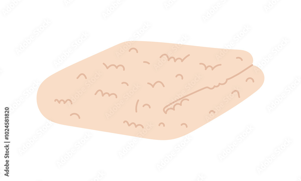 A small fluffy towel is folded neatly. A flat illustration of a soft towel for individual areas of the body folded. Bath towel for hygiene, bathroom textiles, spa, baths on a white background A small fluffy towel is folded neatly. A flat illustration of a soft towel for individual areas of the body folded. Bath towel for hygiene, bathroom textiles, spa, baths on a white background