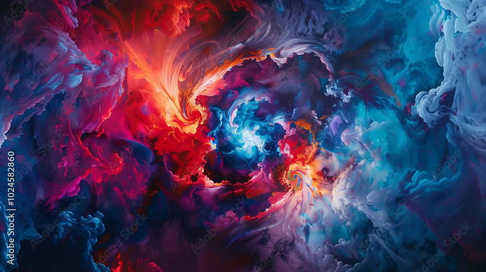 Deep swirling galaxies with vibrant colors in a cosmic abstract background. Deep swirling galaxies with vibrant colors in a cosmic abstract background.