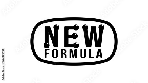 New formula stamp, black isolated silhouette