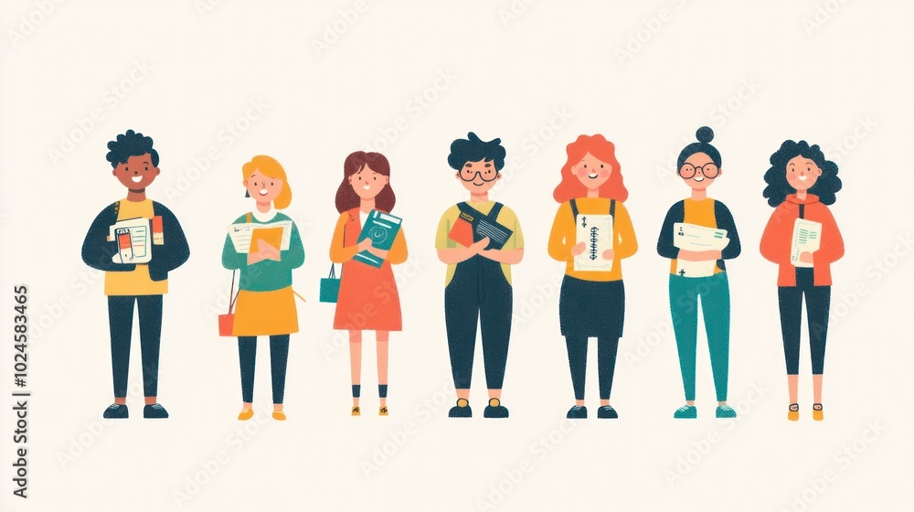 Diverse Group of Students Holding Books Diverse Group of Students Holding Books